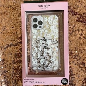 Kate Spade New York Case for iPhone 12/12Pro-Clear/Blossoms Flower Gold …